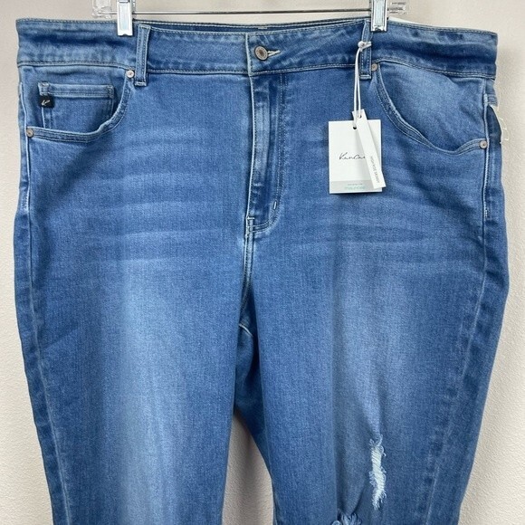 Kancan High Rise Skinny raw freyes Hem distressed Jean Size 22 NWT - Picture 3 of 6